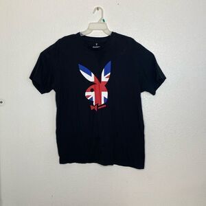 PLAYBOY British Rabbit Head Black T Shirt Size XL